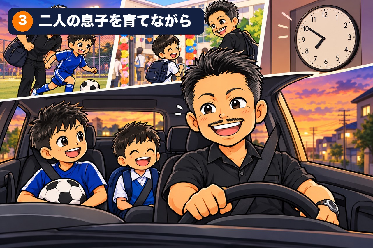 二人の息子を育てながら