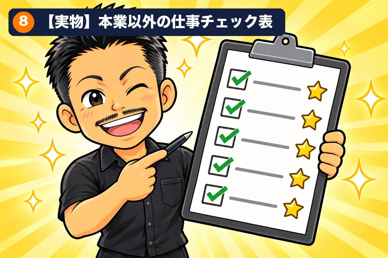 【実物】社長の「本業以外の仕事」棚卸しチェック表