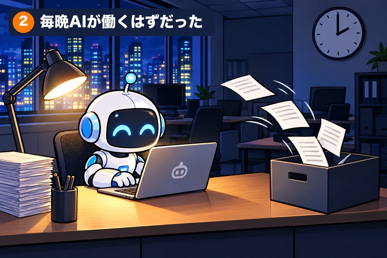 毎晩、AIが働いてくれるはずだった
