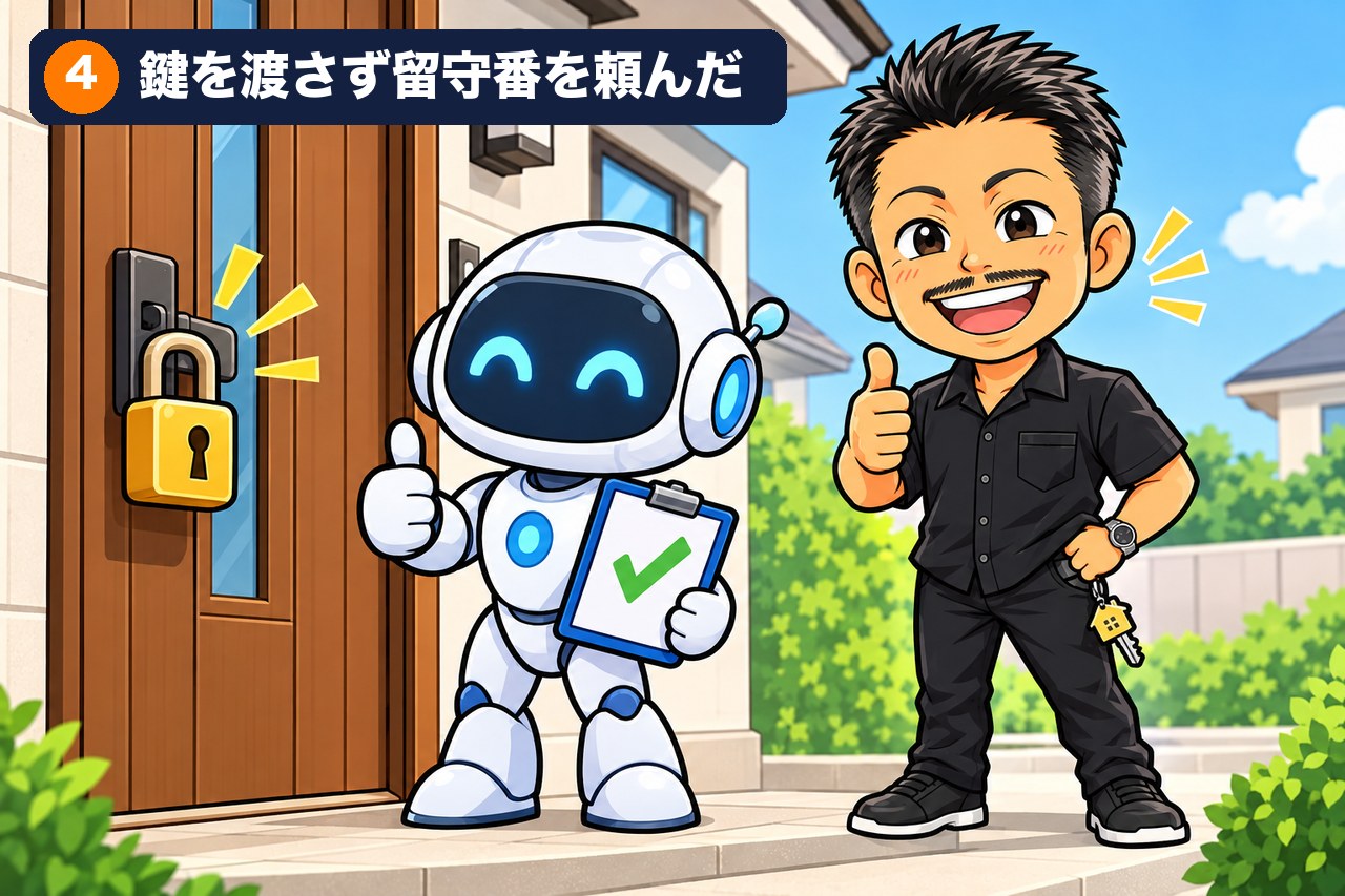 原因は「鍵を渡さずに、留守番を頼んだ」こと