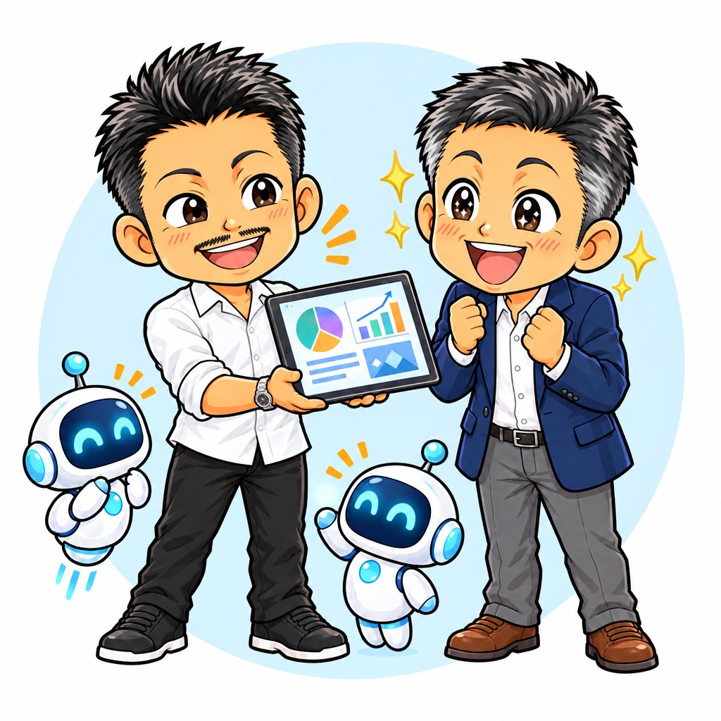 提案資料を社長に渡すイラスト