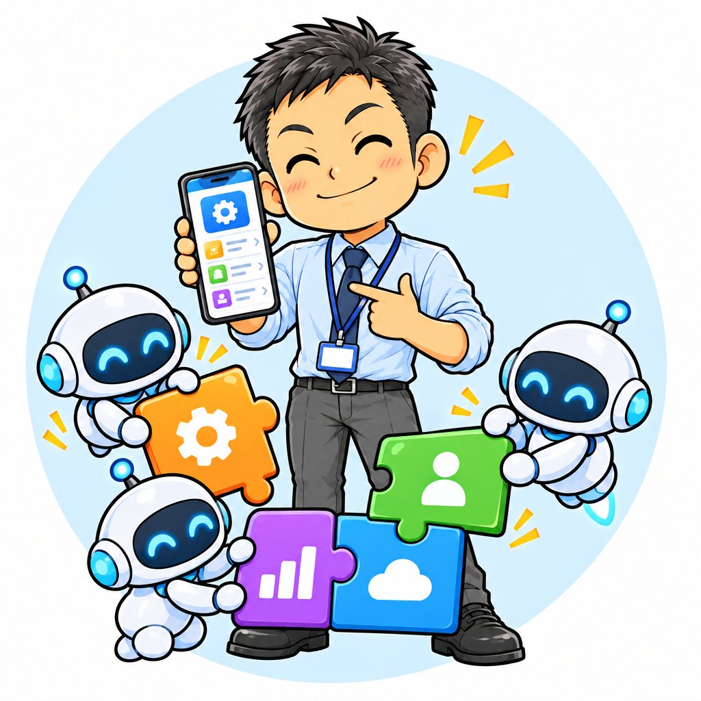業務アプリをつくるイラスト