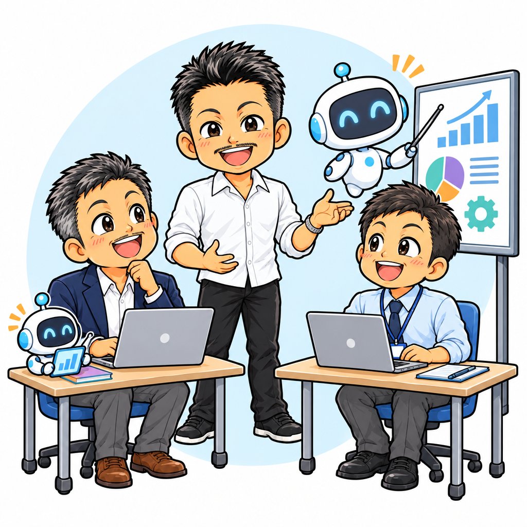 社員向けAI研修のイラスト