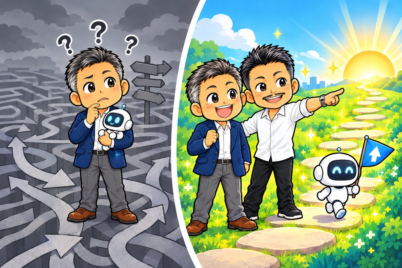 迷う社長と道筋が見えた様子