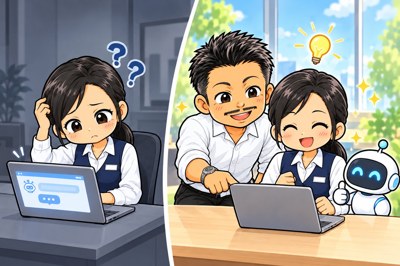 教わってAIを使えるようになった社員
