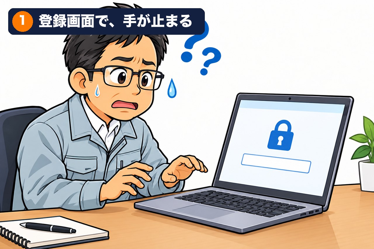 「登録の画面で、もう止まってしまう」
