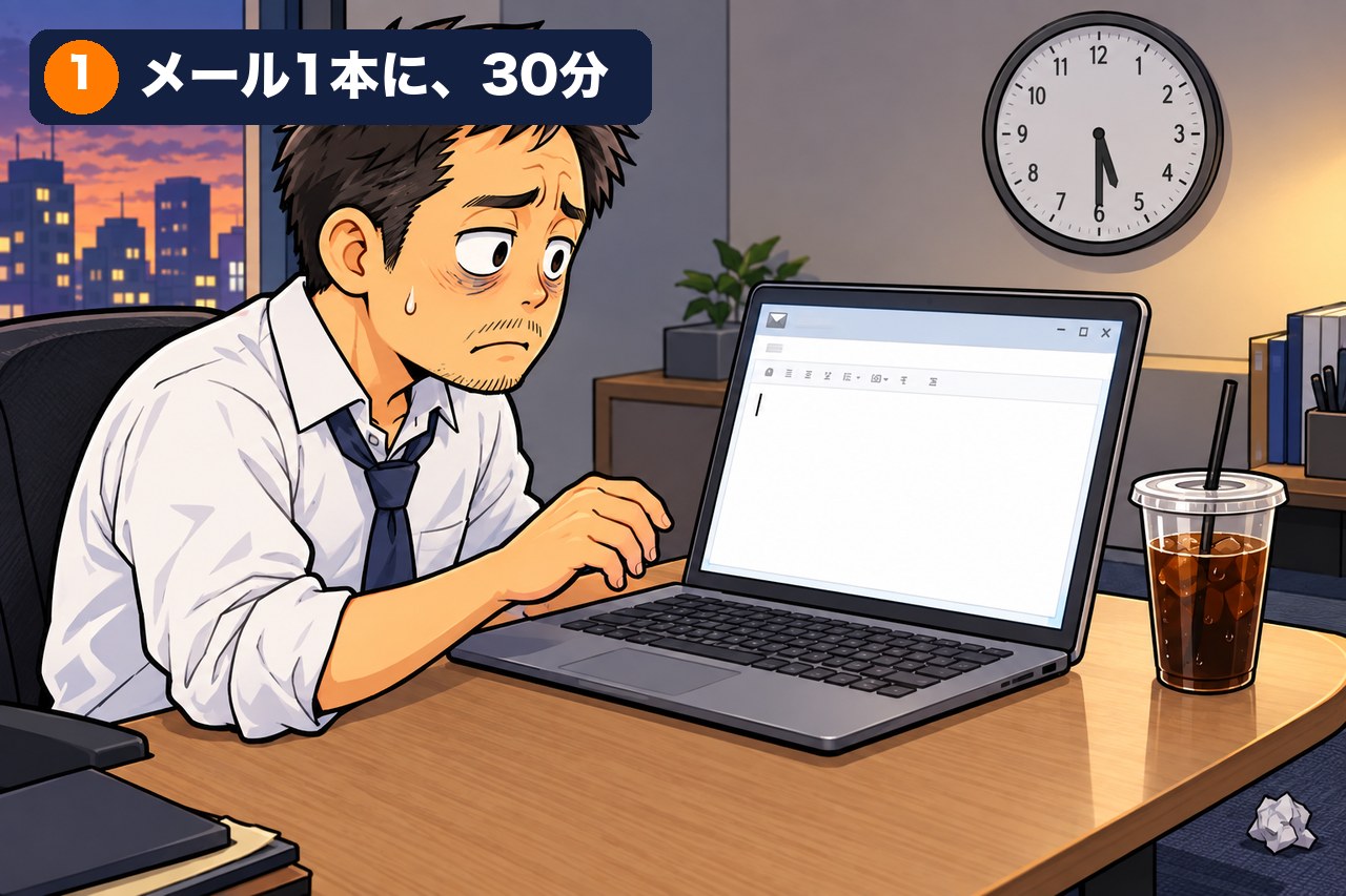 「メール1本に、30分かかる」