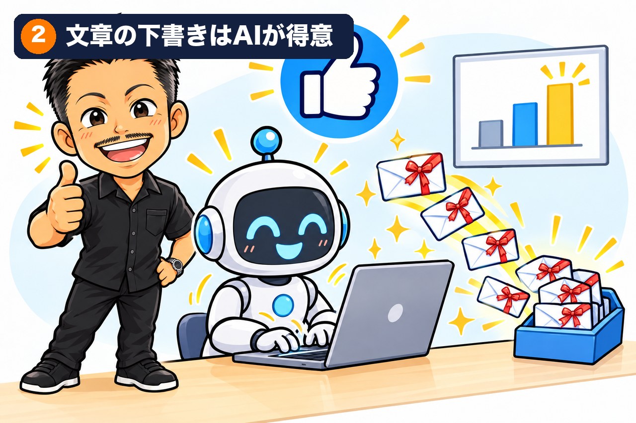 文章の下書きは、AIが一番得意にしている仕事