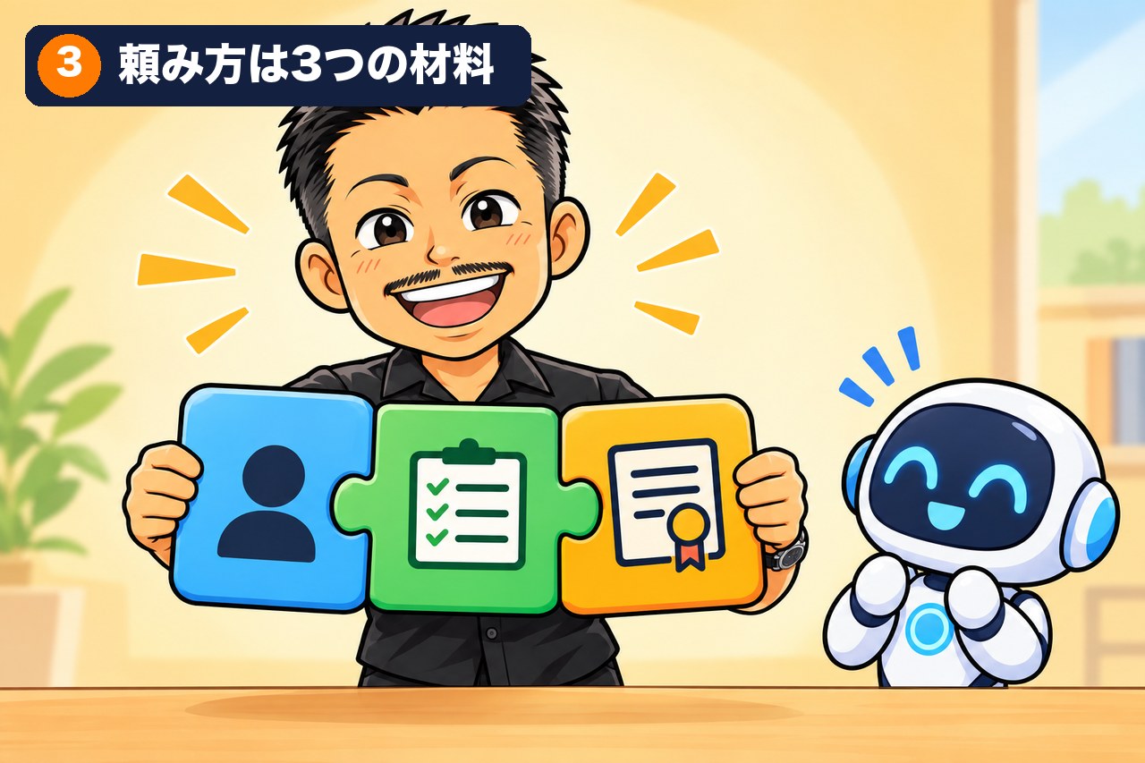 頼み方は、3つの材料で決まる