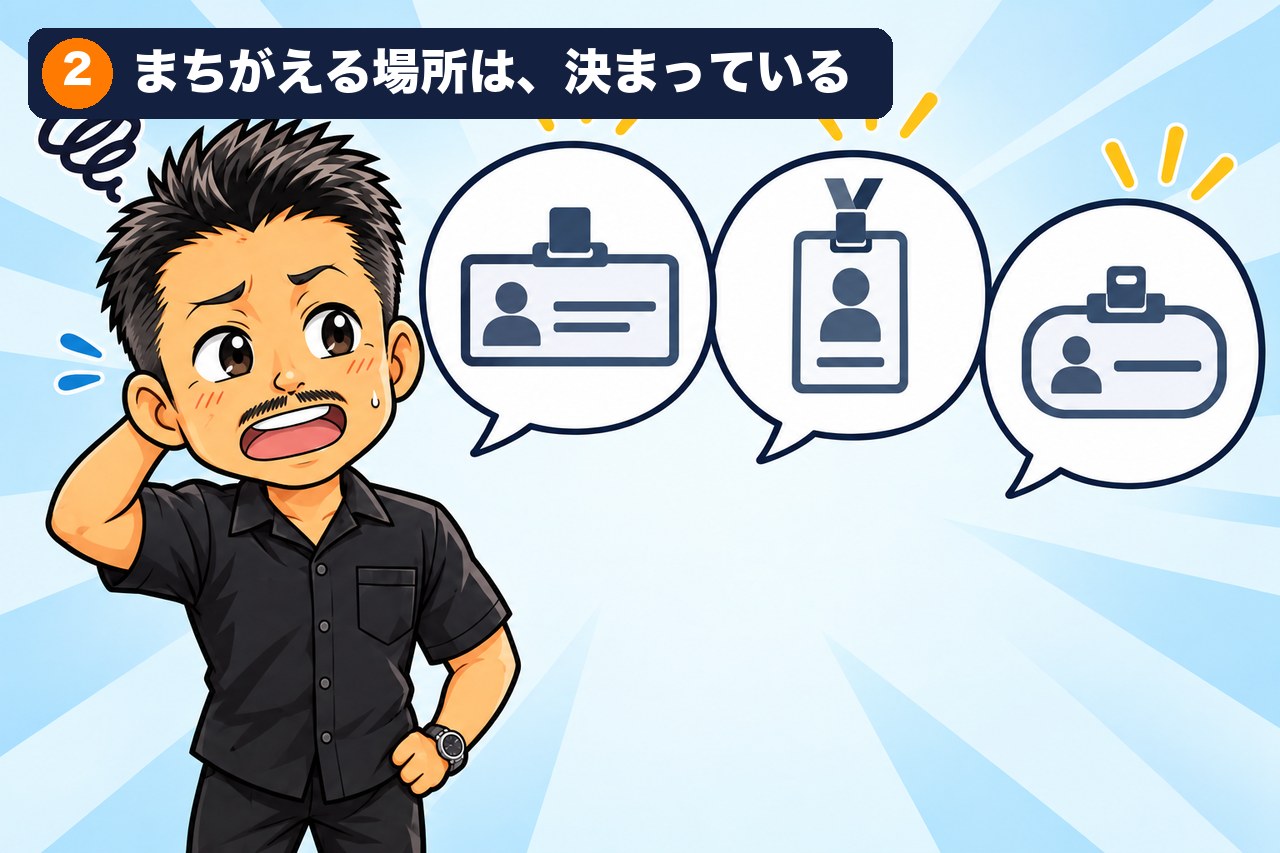 まちがえる場所は、決まっている