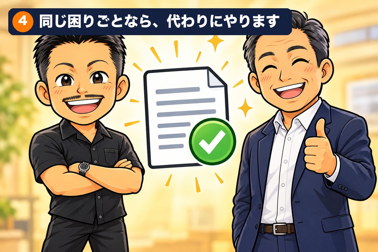 同じ困りごとなら、代わりにやります