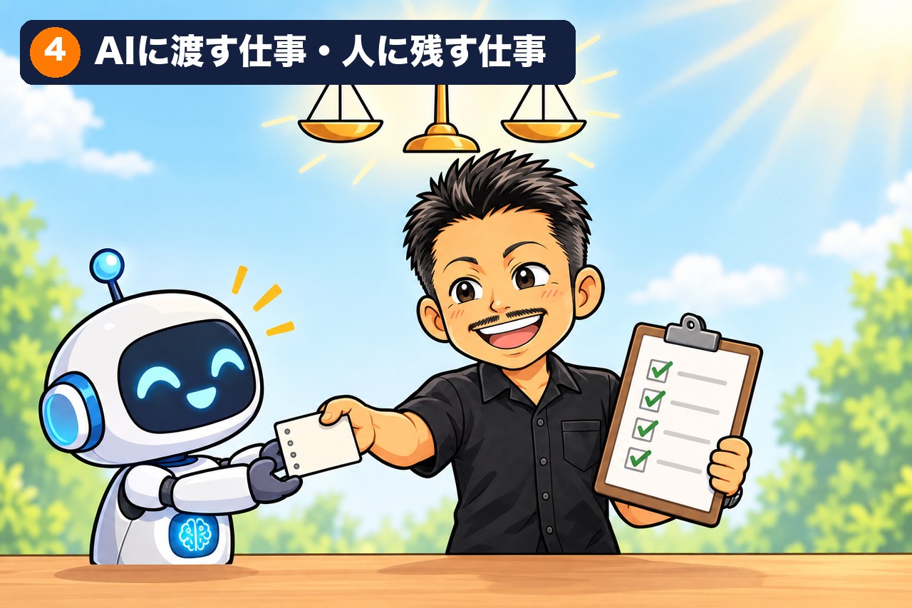 【実物】「AIに渡す仕事・人に残す仕事」の仕分け表