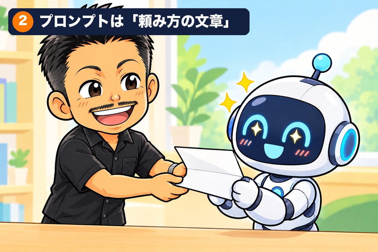 プロンプトは、AIへの「頼み方の文章」
